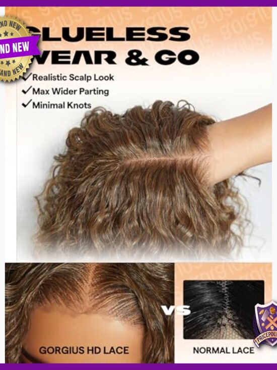 20 Inch Synthetic Lace Front Wig Glueless Pre Cut Curly Heat Resistant main image 5